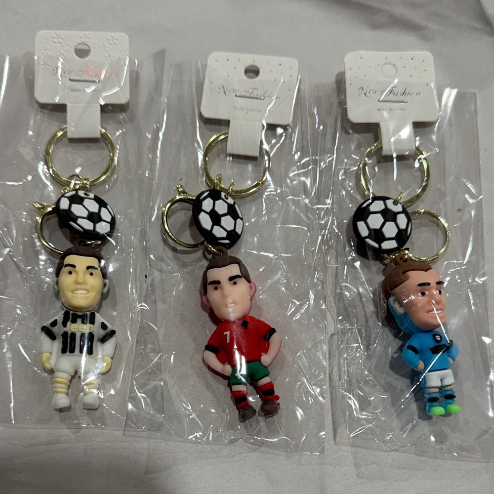 Soccer Player Keychains Set